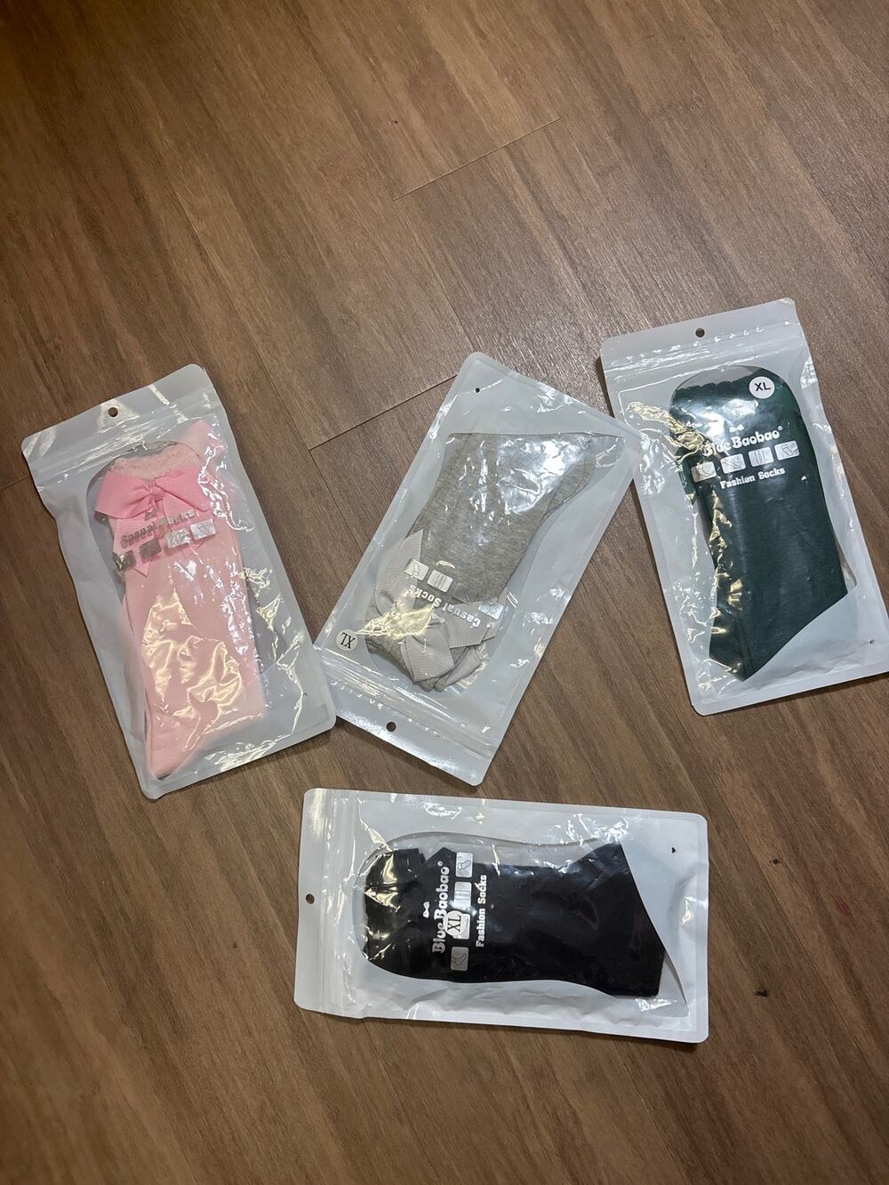 NWT Blue Baobao Girls Bundle of 4 Socks Sz XL